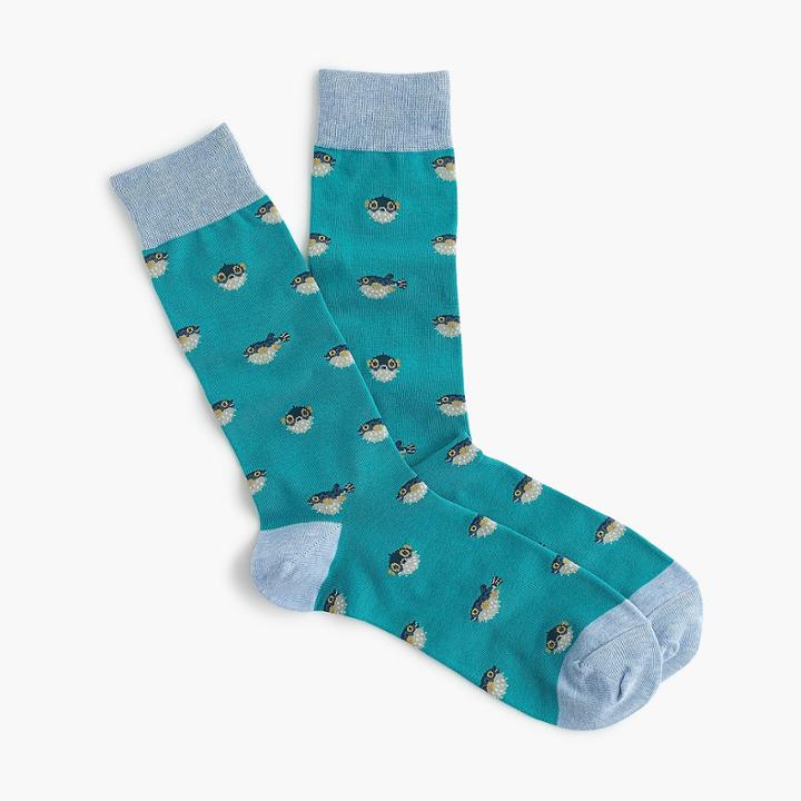 J.Crew Blowfish print socks