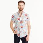 J.Crew Short-sleeve shirt in light blue floral print