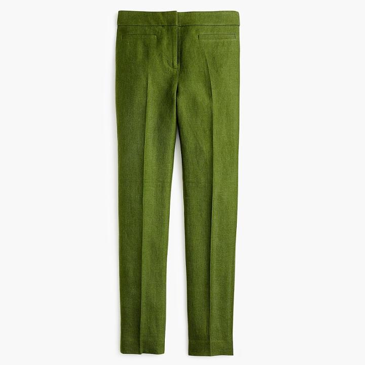 J.Crew French girl slim crop pant in linen