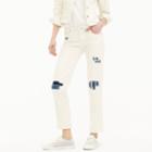 J.Crew Sean Hornbeak for J.Crew slim boyfriend jean with indigo patches in white