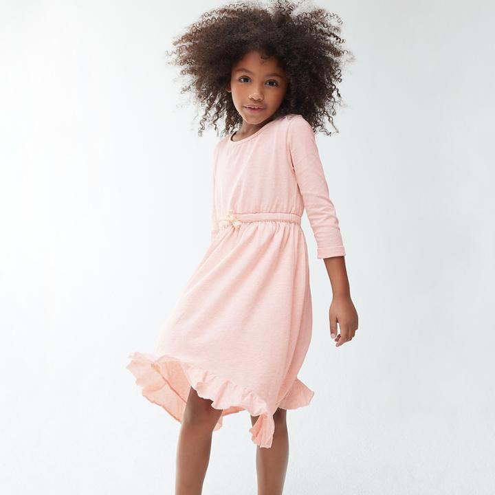 J.Crew Girls' ruffle-hem dress in pale pink