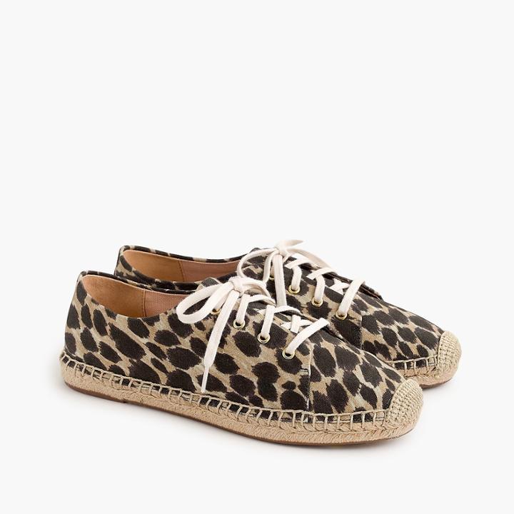 J.Crew Lace-up espadrilles in leopard