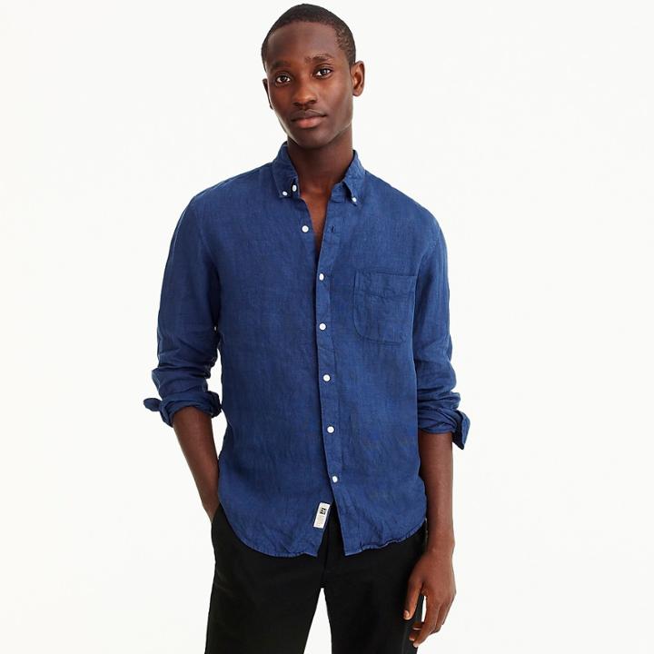 J.Crew Garment-dyed shirt in Irish linen