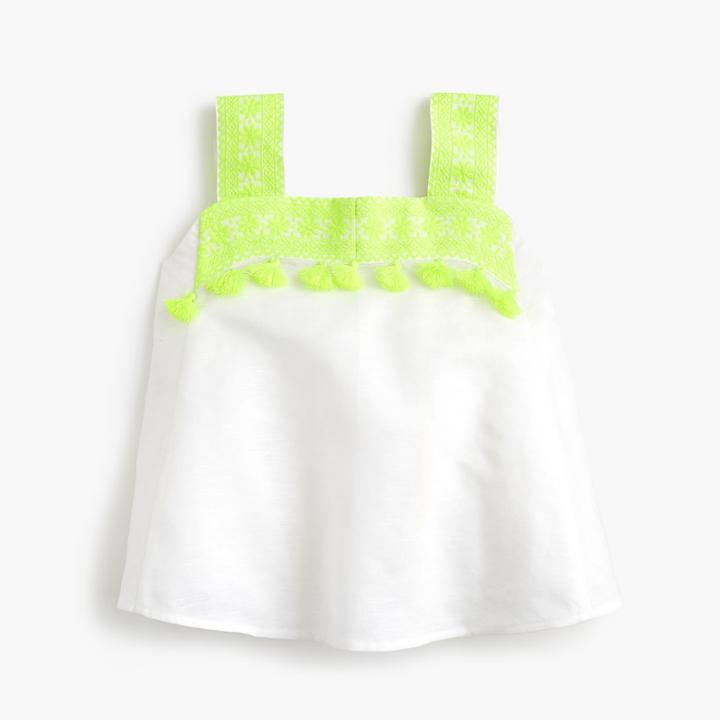 J.Crew Girls' embroidered tassel tank