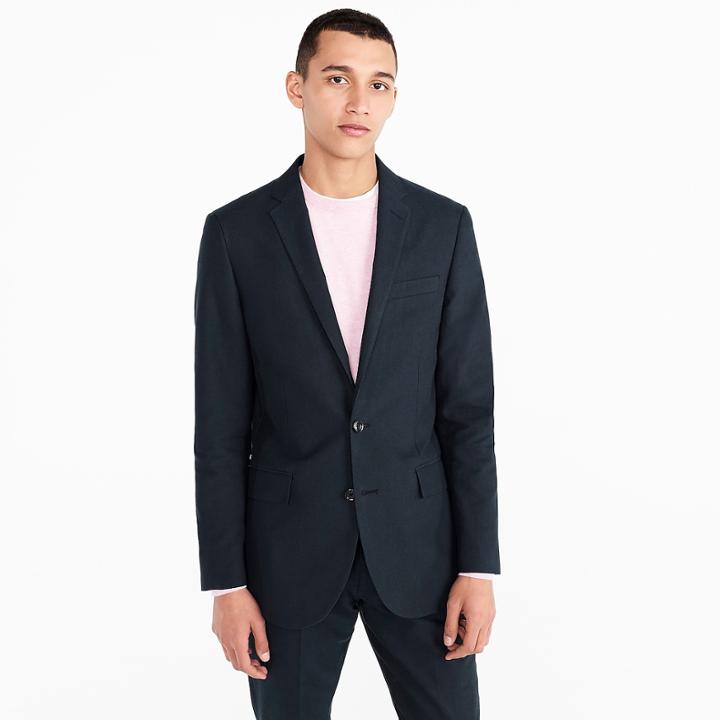 J.Crew Ludlow Slim-fit suit jacket in navy Italian cotton oxford