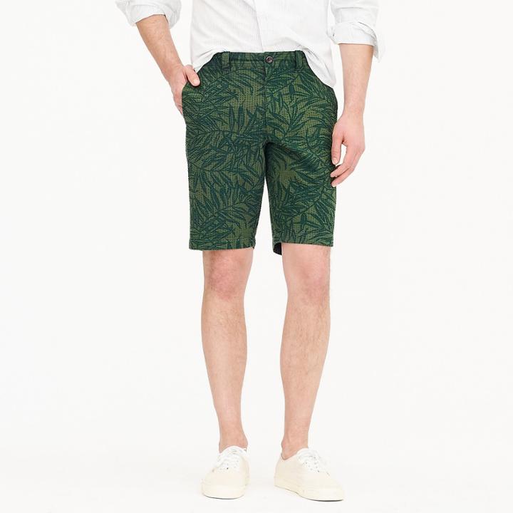 J.Crew 10.5 seersucker short in palm print