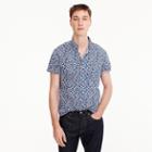 J.Crew Short-sleeve stretch slub cotton shirt in daisy print