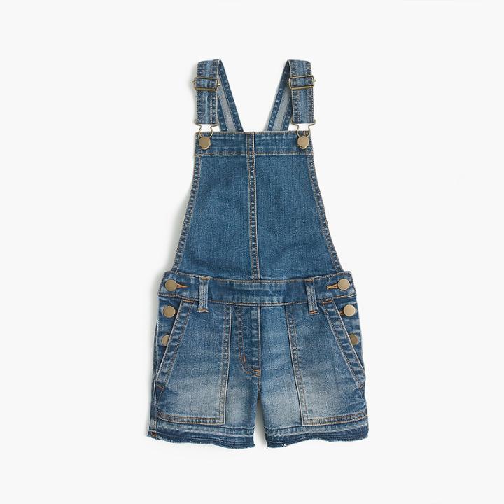 J.Crew Girls' stretch-denim shortalls