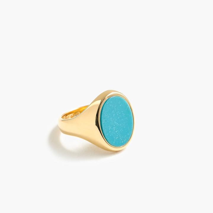 J.Crew Demi-fine 14k gold-plated turquoise ring