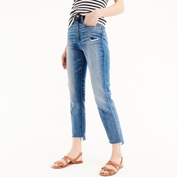 J.Crew Point Sur high-rise boyfriend jean with uneven hems