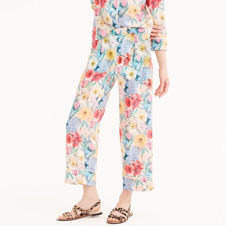 J.Crew Collection silk pull-on pant in Liberty floral