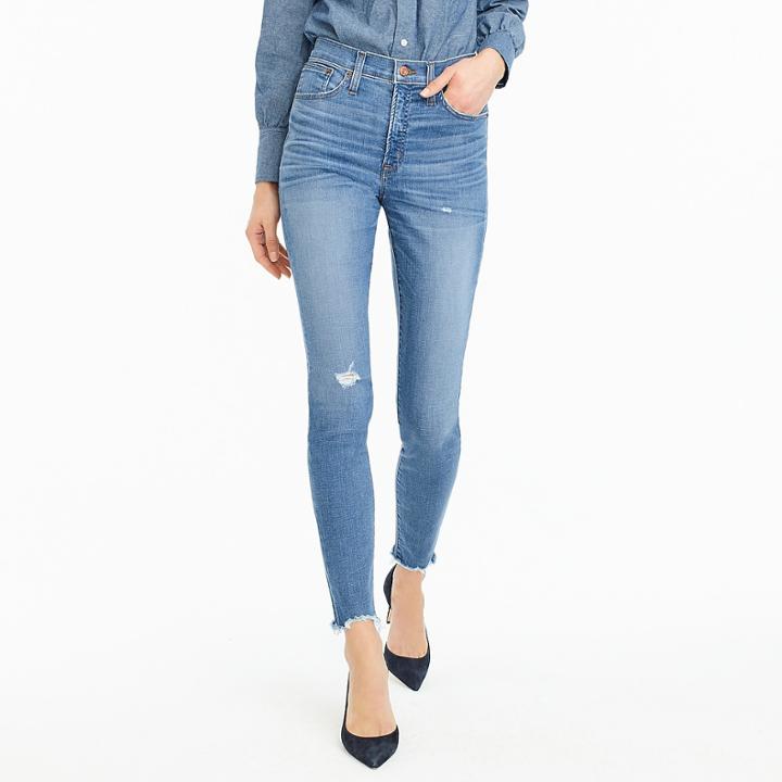 J.Crew 9 high-rise toothpick jean with cut hem