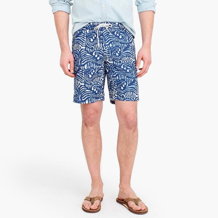 J.Crew 9 board short in wave print