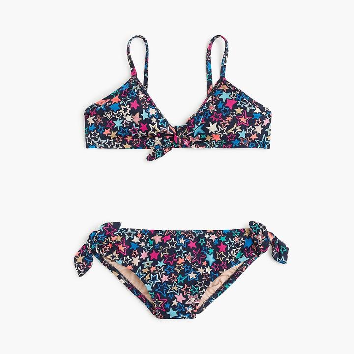 J.Crew Girls' side-tie bikini set in stars