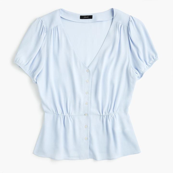 J.Crew Button-up peplum top
