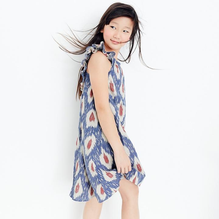 J.Crew Girls' flutter-sleeve dress in ikat
