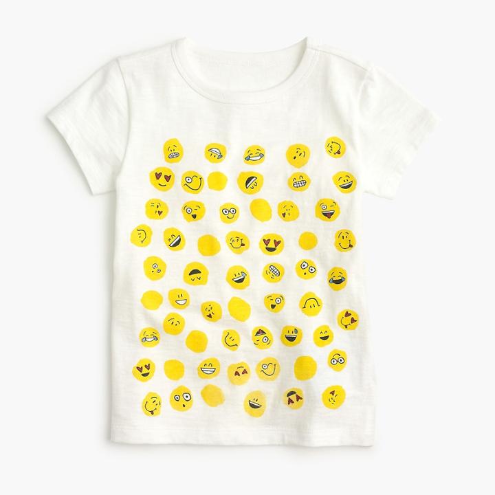 J.Crew Girls' emoji polka-dot T-shirt