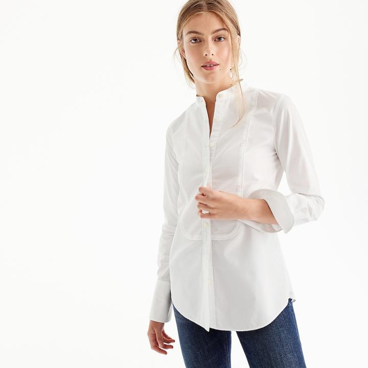 J.Crew Thomas Mason for J.Crew mandarin-collar tuxedo shirt