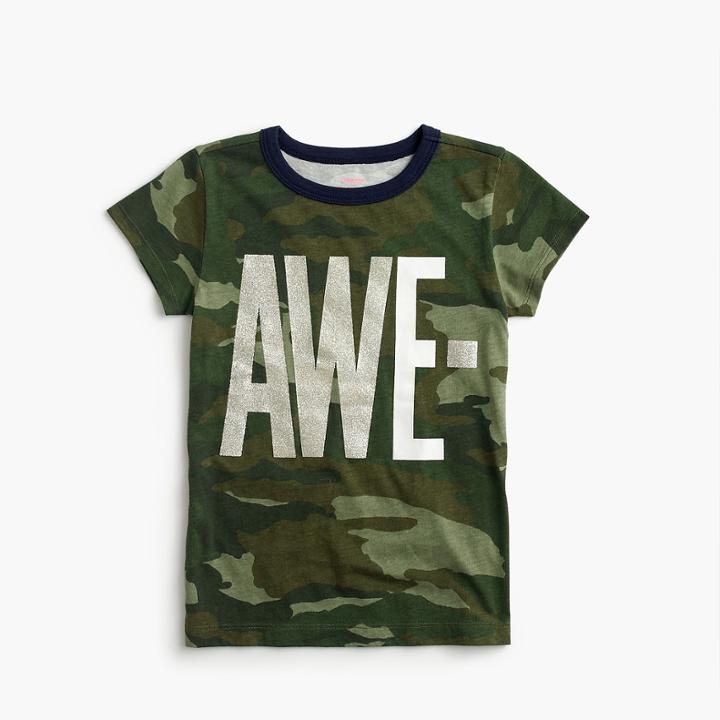 J.Crew Girls' camo awesome T-shirt