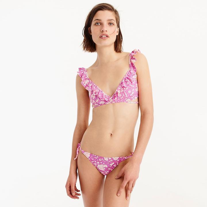 J.Crew Ruffle wrap bikini top in SZ Blockprints floral