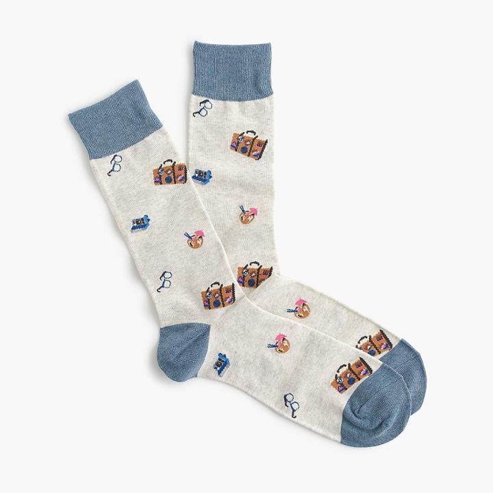 J.Crew Vacation print socks