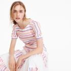 J.Crew Cropped cinched-waist top in sorbet stripe