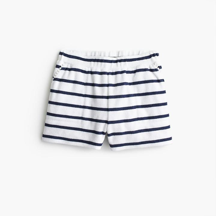 J.Crew Girls' striped terry short