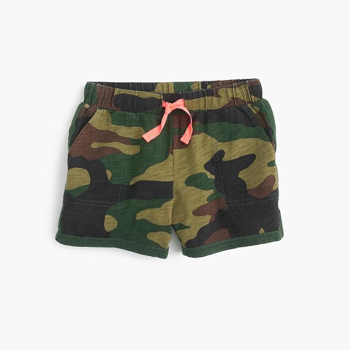 J.Crew Girls' pull-on short in camo