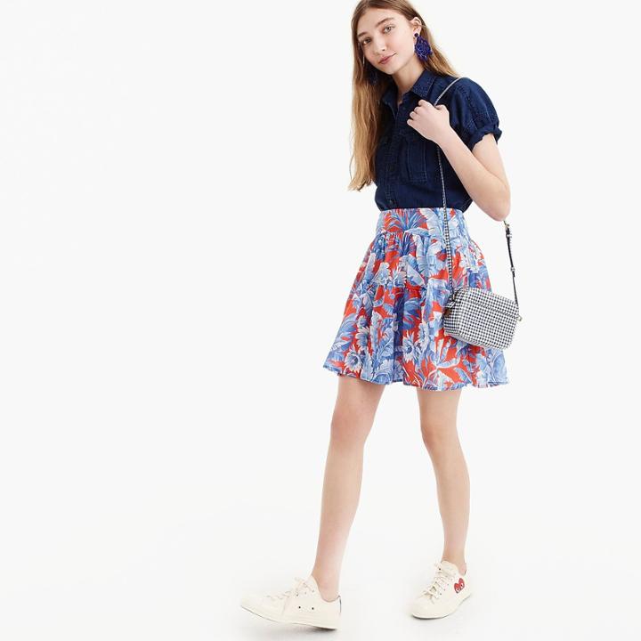 J.Crew Tiered mini skirt in Ratti Rio floral