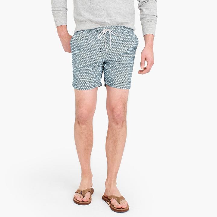 J.Crew 6 swim trunk in starburst print
