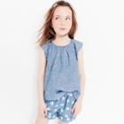 J.Crew Girls' ruffle pull-on short in daisy-print chambray