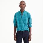 J.Crew Stretch Secret Wash shirt in teal plaid