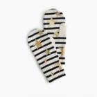 J.Crew Girls' striped mittens with gold stars