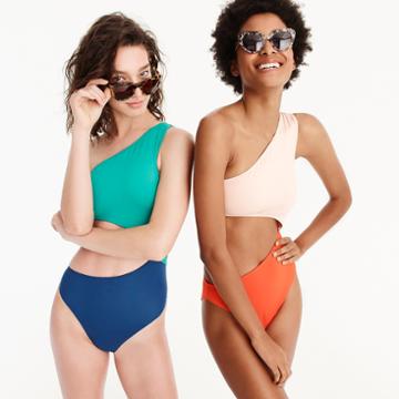 J.Crew J.Crew Playa colorblock Tilden cutout one-piece swimsuit