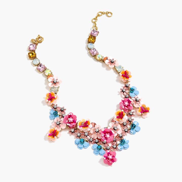 J.Crew Flower garden statement necklace