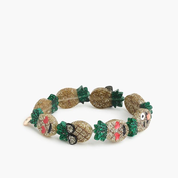 J.Crew Girls' pineapple emoji bracelet