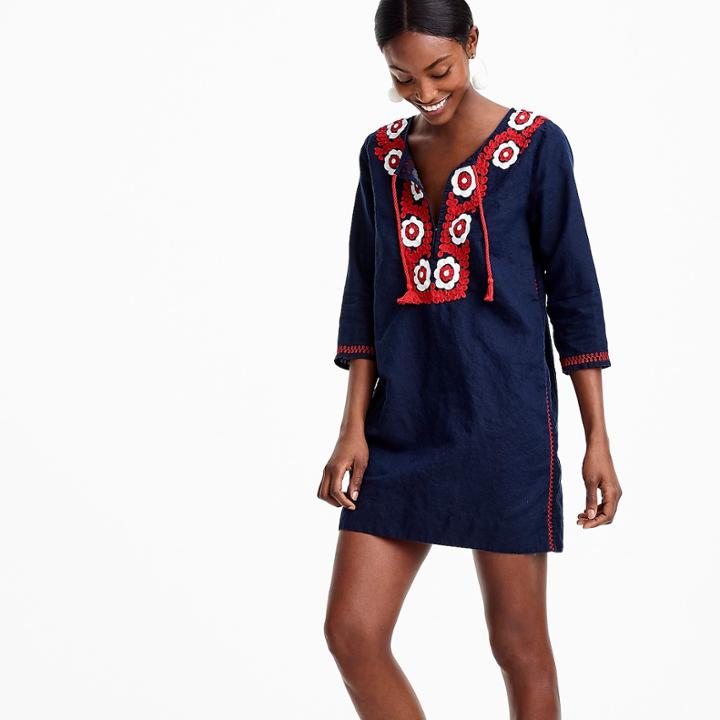 J.Crew Embroidered beach tunic