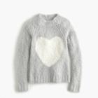 J.Crew Girls' fuzzy heart popover sweater