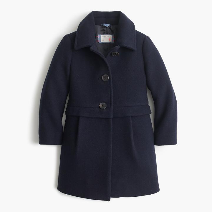 J.Crew Girls' stadium cloth A-line coat