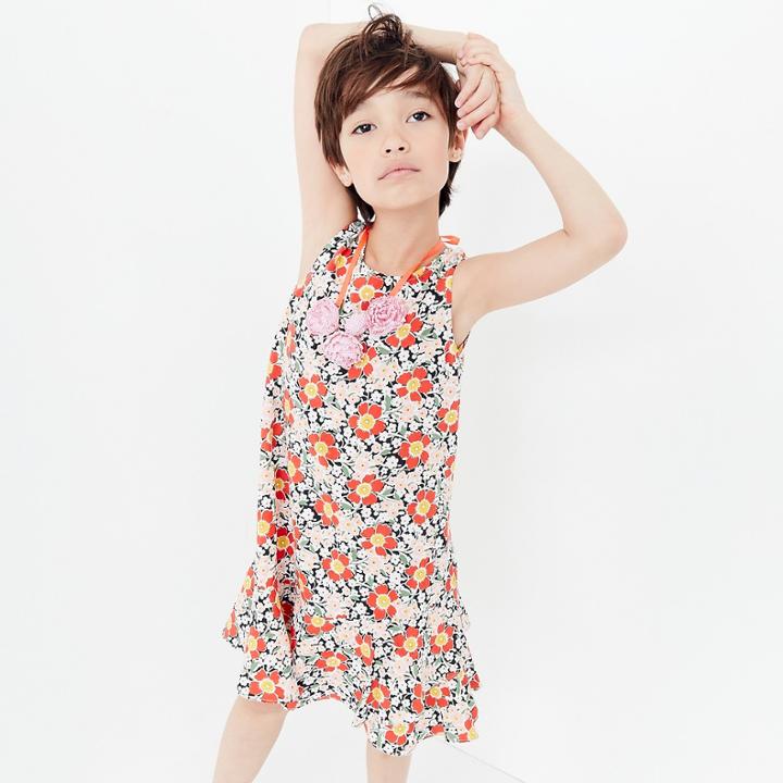 J.Crew Girls' ruffle-hem dress in seventies floral