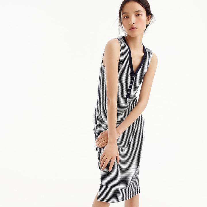 J.Crew Sleeveless henley midi dress in stripe