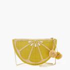 J.Crew Fruit clutch with pom-pom