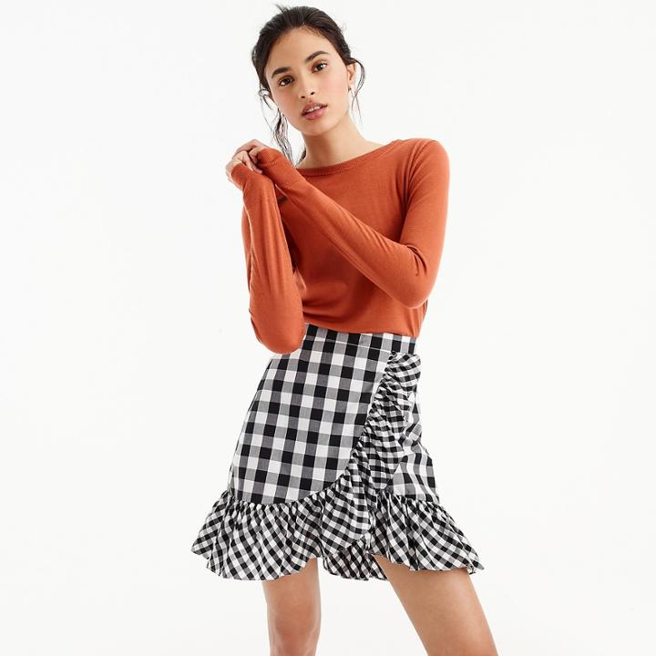 J.Crew Ruffle mini skirt in gingham