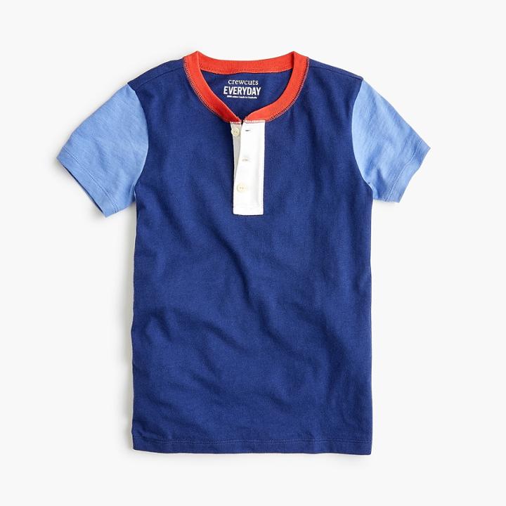 J.Crew Boys' short-sleeve colorblocked henley shirt