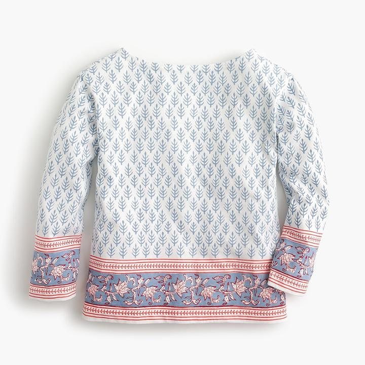 J.Crew Girls' SZ Blockprints for crewcuts leaf-print top