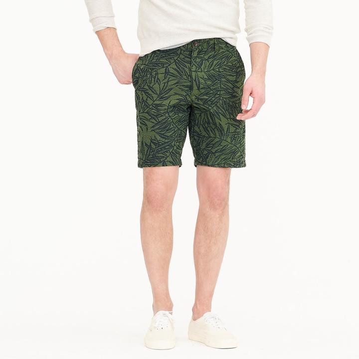 J.Crew 9 seersucker short in palm print