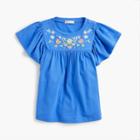 J.Crew Girls' embroidered bell-sleeved T-shirt