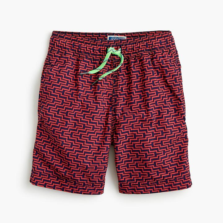 J.Crew Boys' swim trunk in maze print