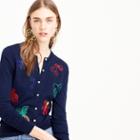J.Crew Embroidered fruit cotton Jackie cardigan sweater