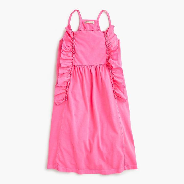 J.Crew GIrls' neon ruffle dress